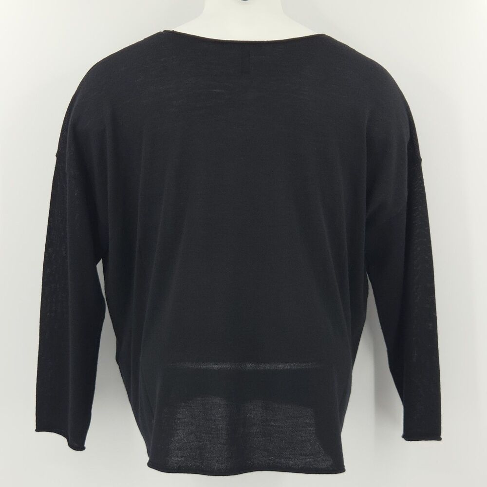 Eileen Fisher Merino Wool Sweater Box Top Womens Size XL Black Fall Winter Soft - Picture 3 of 7